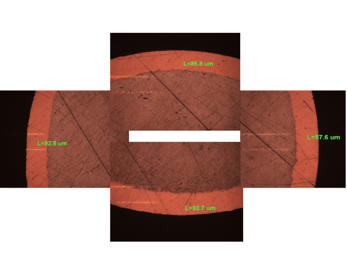 Copper-Clad Aluminum Wire cross-section with measurement, Jingdawire
