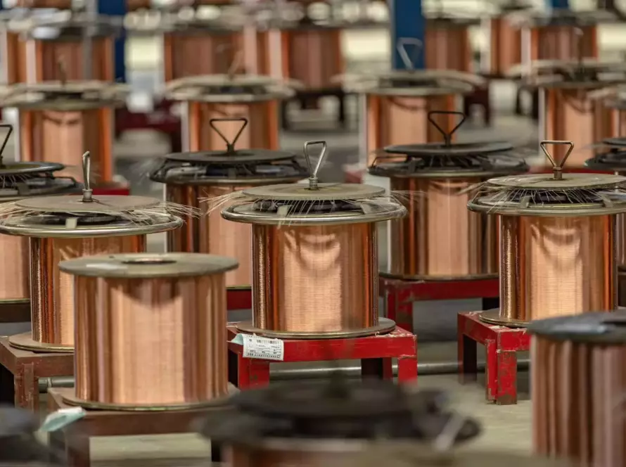 Copper wire winding motor in the factory