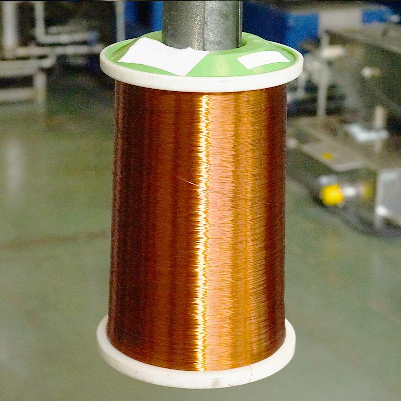 Class 240 polyimide enameled round copper magnet wire on a production spool